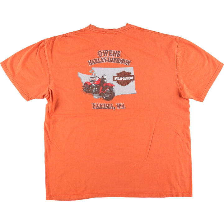 00'S Harley Davidson double-sided print short sleeve motorcycle bike T-shirt men's XXL /eaa425629