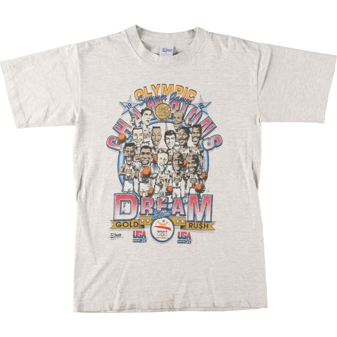 90'S Barcelona Olympics 1992 DREAM TEAM Dream Team Double-sided Printed T-shirt Made in USA Men's M Vintage /eaa425751