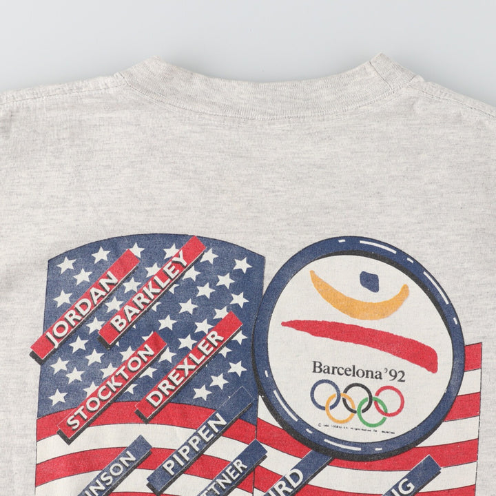 90'S Barcelona Olympics 1992 DREAM TEAM Dream Team Double-sided Printed T-shirt Made in USA Men's M Vintage /eaa425751