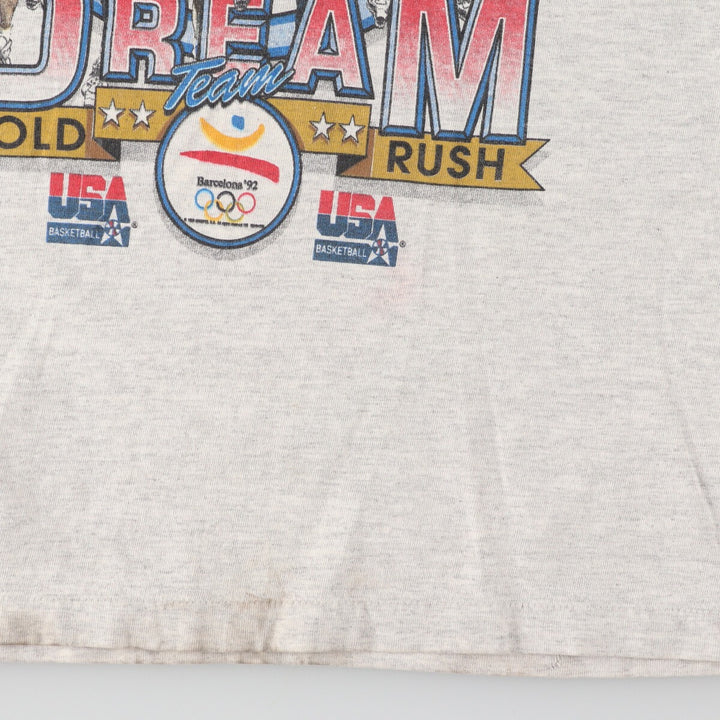 90'S Barcelona Olympics 1992 DREAM TEAM Dream Team Double-sided Printed T-shirt Made in USA Men's M Vintage /eaa425751