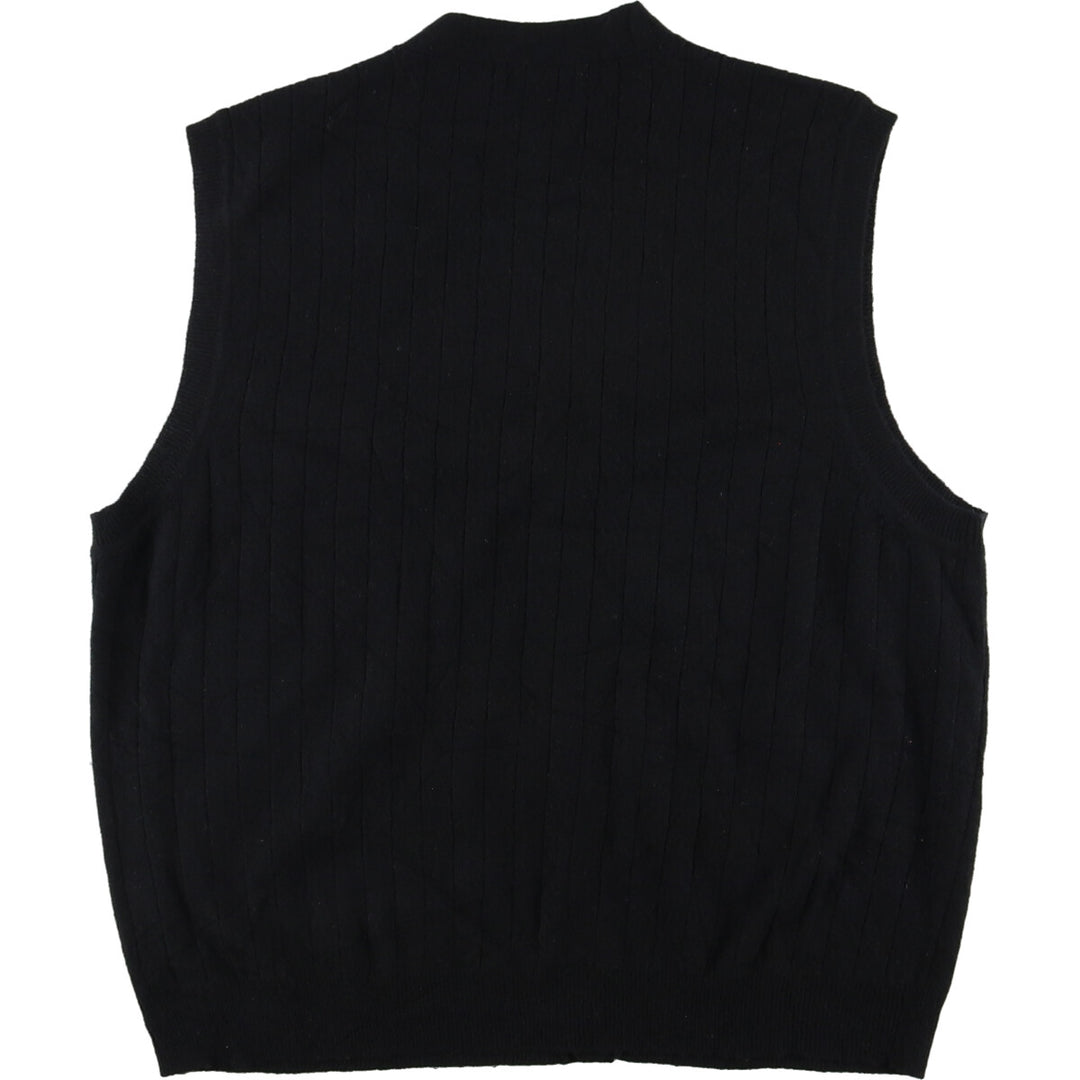 CLUB ROOM Front-opening wool knit vest, men's size L /eaa425825