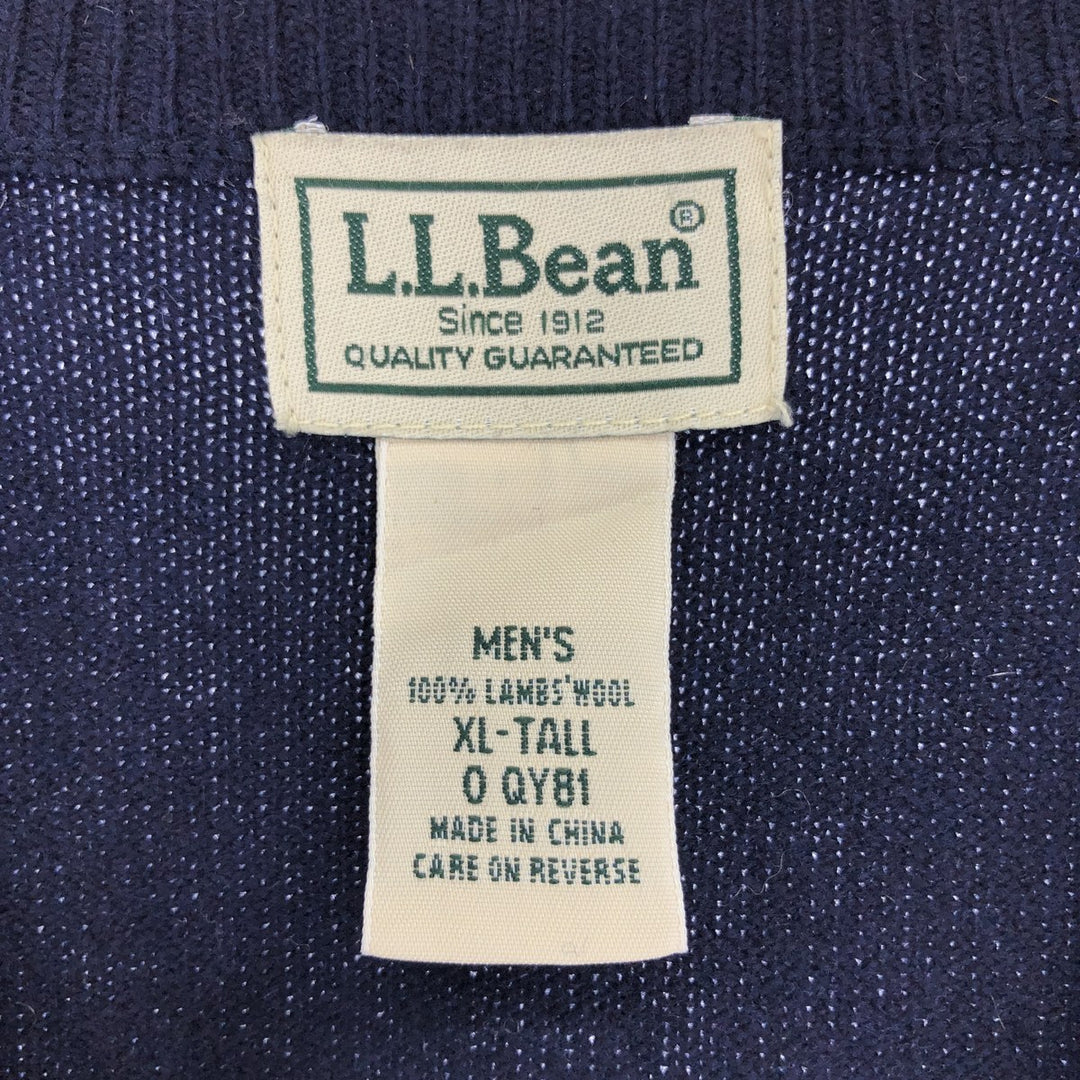 00'S LLBean V-neck wool knit vest Men's XL /eaa425826