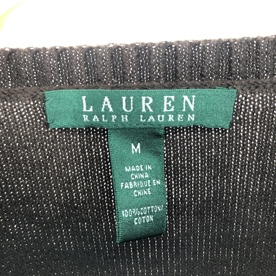 Ralph Lauren LAUREN Henley neck Lauren cotton knit sweater Women's M Vintage / eaa425868