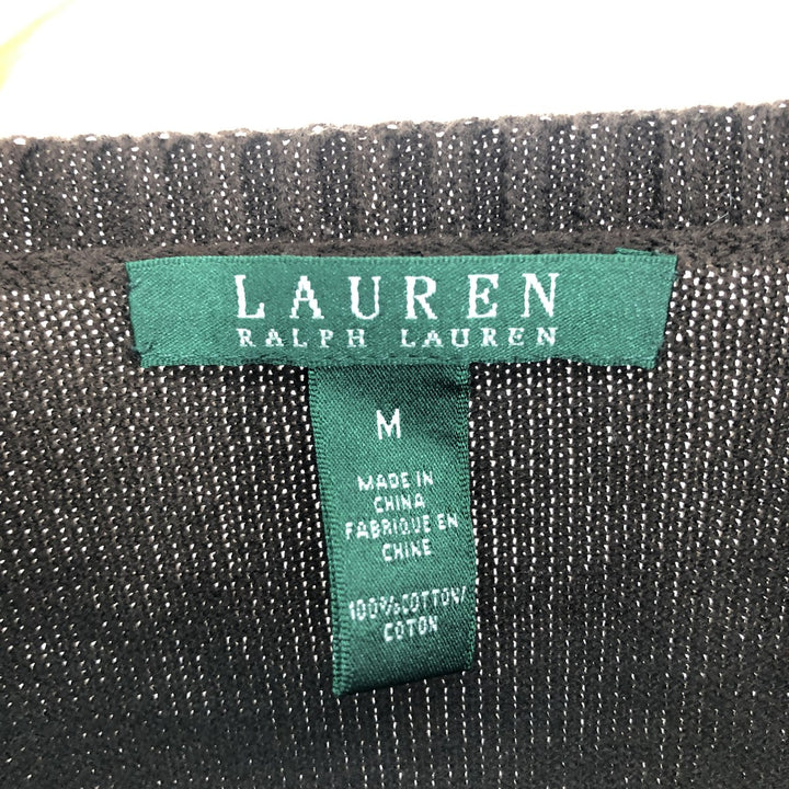 Ralph Lauren LAUREN Henley neck Lauren cotton knit sweater Women's M Vintage / eaa425868