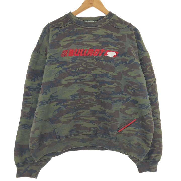 BULLROT WEAR Camouflage Pattern Logo Sweatshirt Trainer Men's L /eaa426345