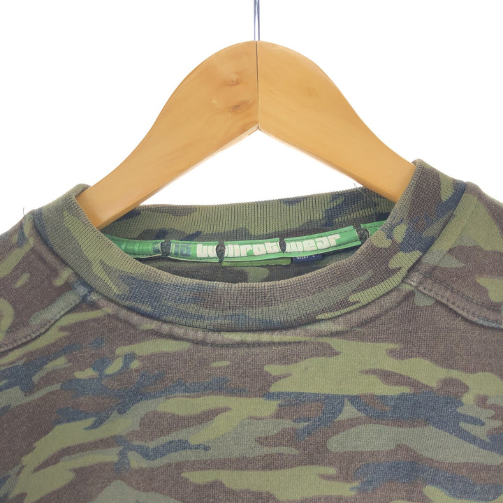 BULLROT WEAR Camouflage Pattern Logo Sweatshirt Trainer Men's L /eaa426345