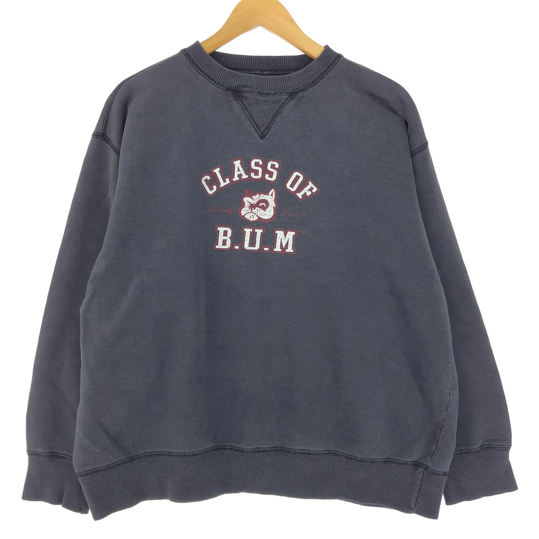 BUM 3-row print college character sweatshirt, men's M, vintage / eaa426359