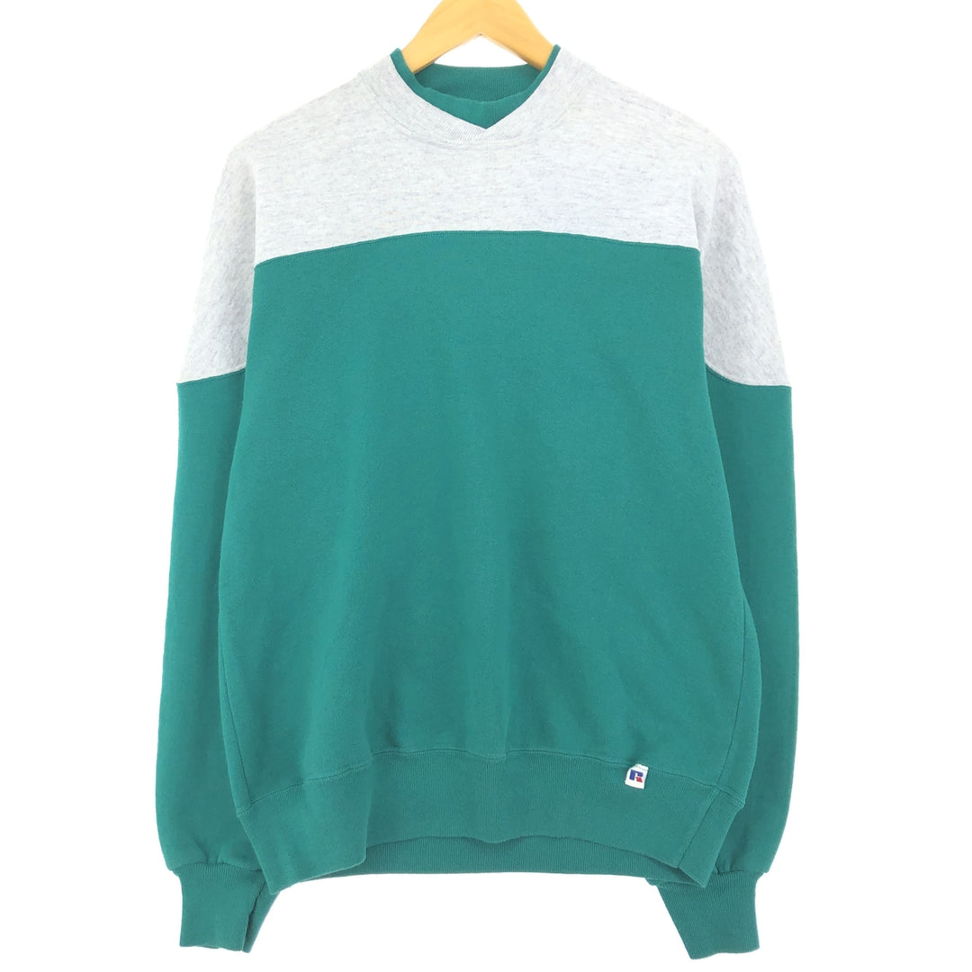 90'S Russell Two-tone Layered Neck Plain Blank Sweatshirt Trainer Made in USA Men's L Vintage /eaa426416