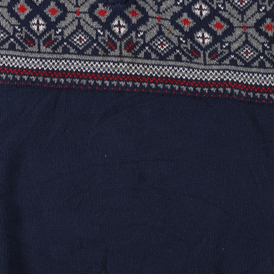 LLBean Nordic Pattern Cotton Knit Half Zip Sweater Men's L size /eaa426503