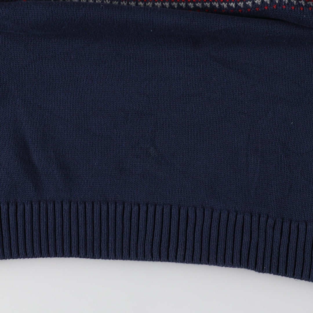 LLBean Nordic Pattern Cotton Knit Half Zip Sweater Men's L size /eaa426503