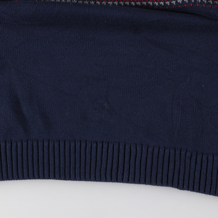 LLBean Nordic Pattern Cotton Knit Half Zip Sweater Men's L size /eaa426503