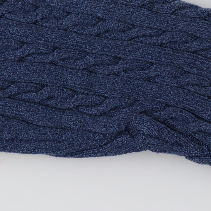 DENVERHAYES Cable Knit Cotton Half-Zip Sweater, Men's XXL cotton blue type Vintage Second Hand