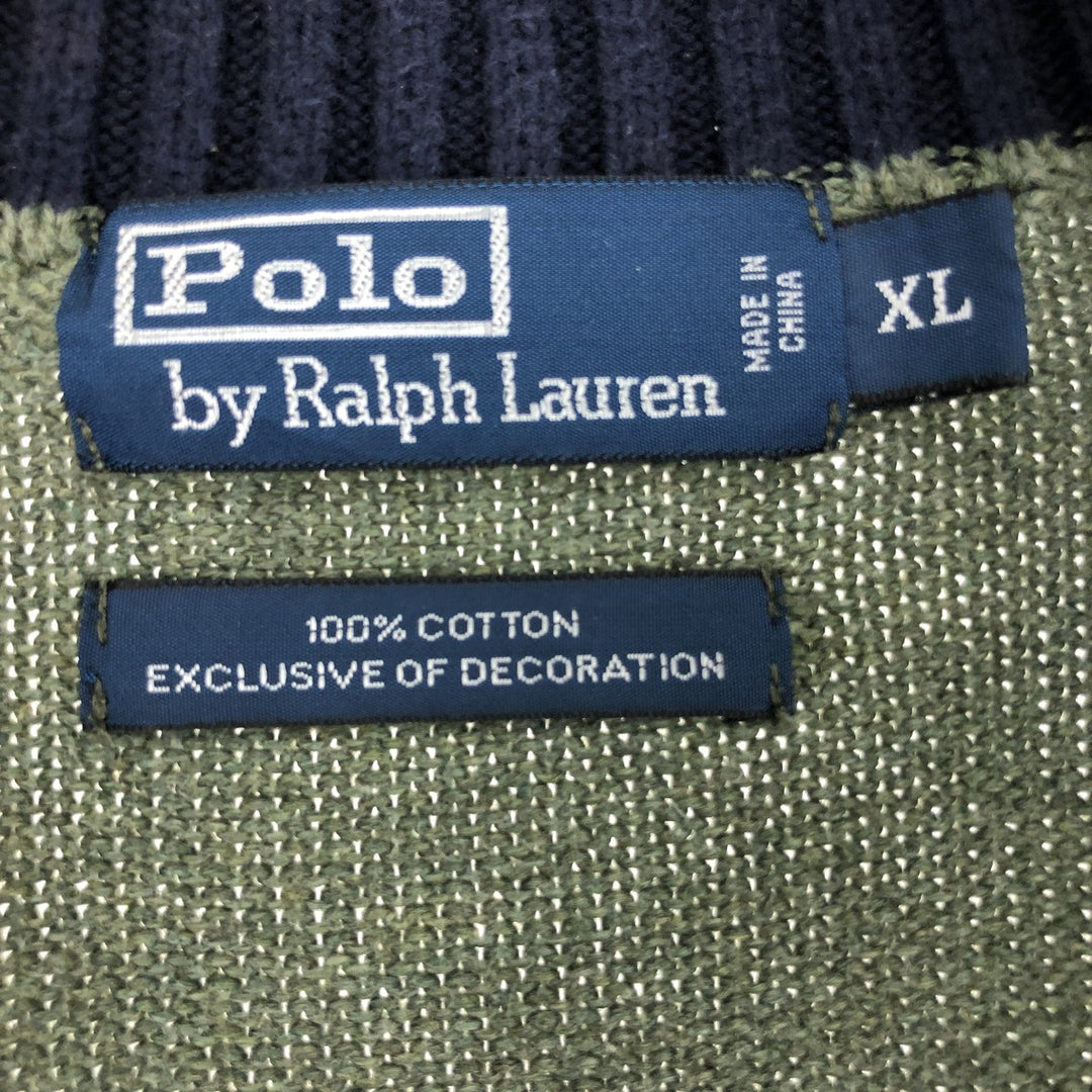 Ralph Lauren POLO by Ralph Lauren Cotton Knit Half Zip Sweater Men's XL /eaa426510