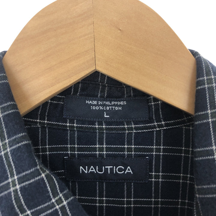 NAUTICA Long Sleeve Button Down Check Shirt Men's L /eaa426655