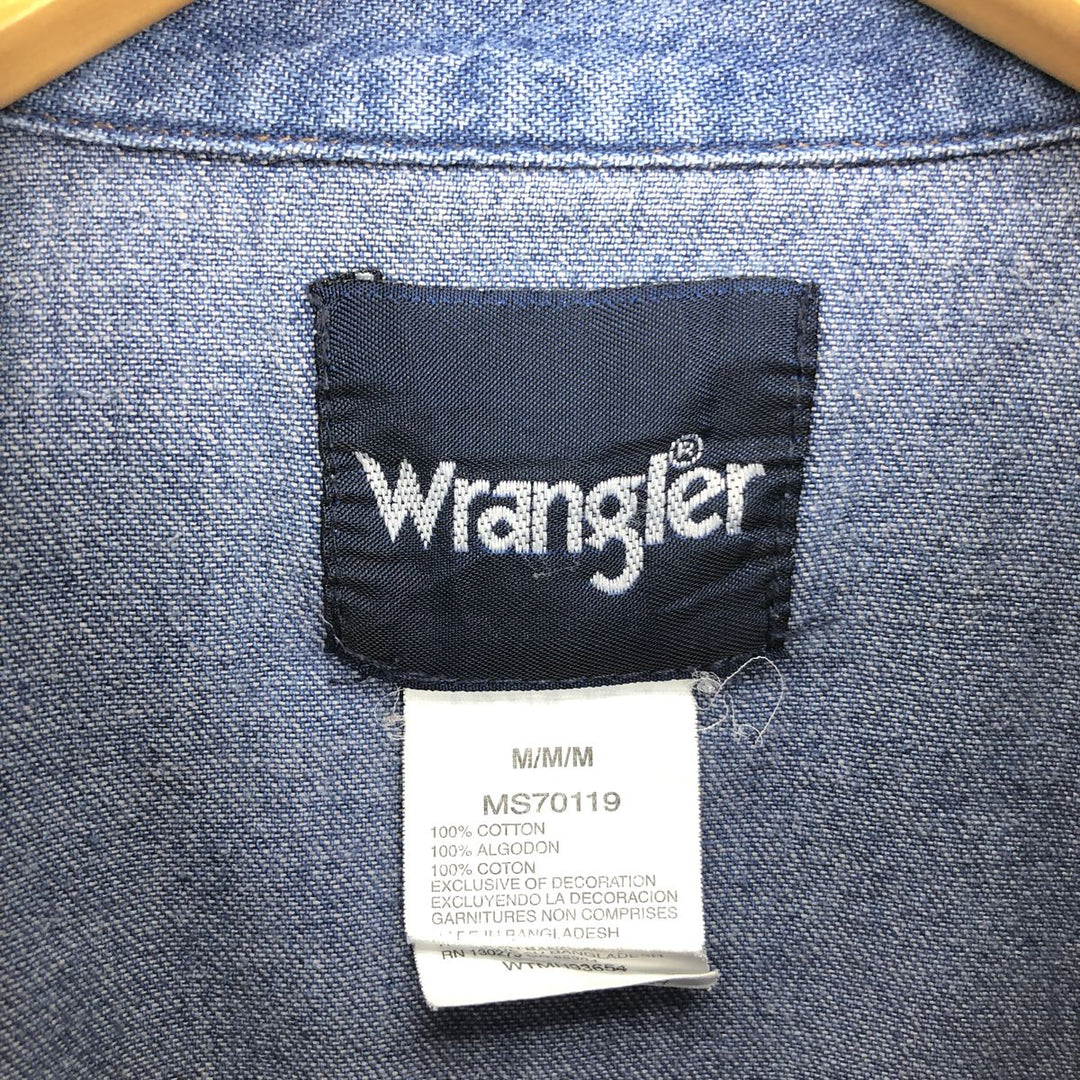 Wrangler Long Sleeve Denim Western Shirt Men's M /eaa426692