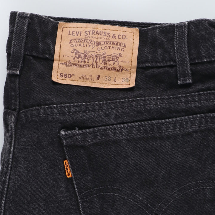 90'S Levi's 560 LOOSE FIT TAPERED LEG Black Denim Tapered Denim Pants Men's W37 Vintage /eaa426887