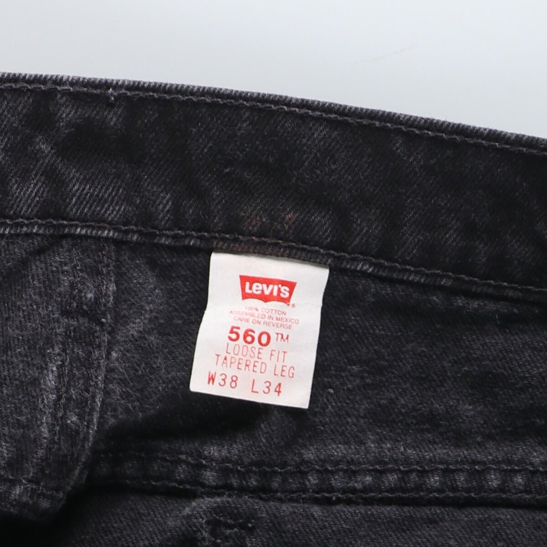 90'S Levi's 560 LOOSE FIT TAPERED LEG Black Denim Tapered Denim Pants Men's W37 Vintage /eaa426887