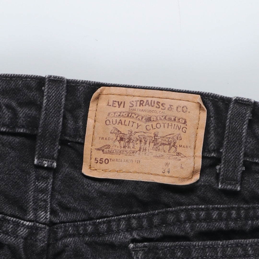 90'S Levi's 550 Relaxed Fit Black Denim Tapered Denim Pants Men's W33 Vintage / eaa426892