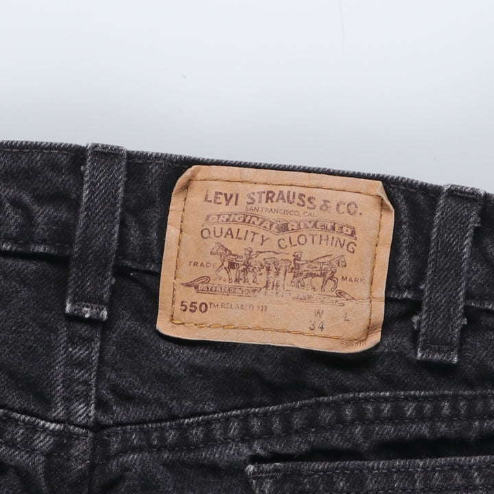 90'S Levi's 550 Relaxed Fit Black Denim Tapered Denim Pants Men's W33 Vintage / eaa426892