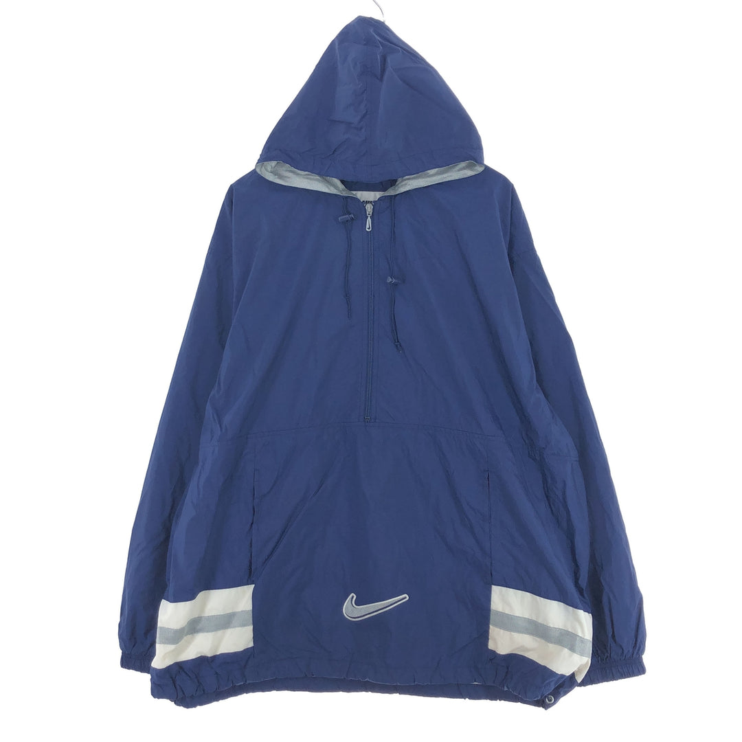 90'S Nike Back Logo Half Zip Nylon Hoodie Men's XXL Vintage /eaa427160