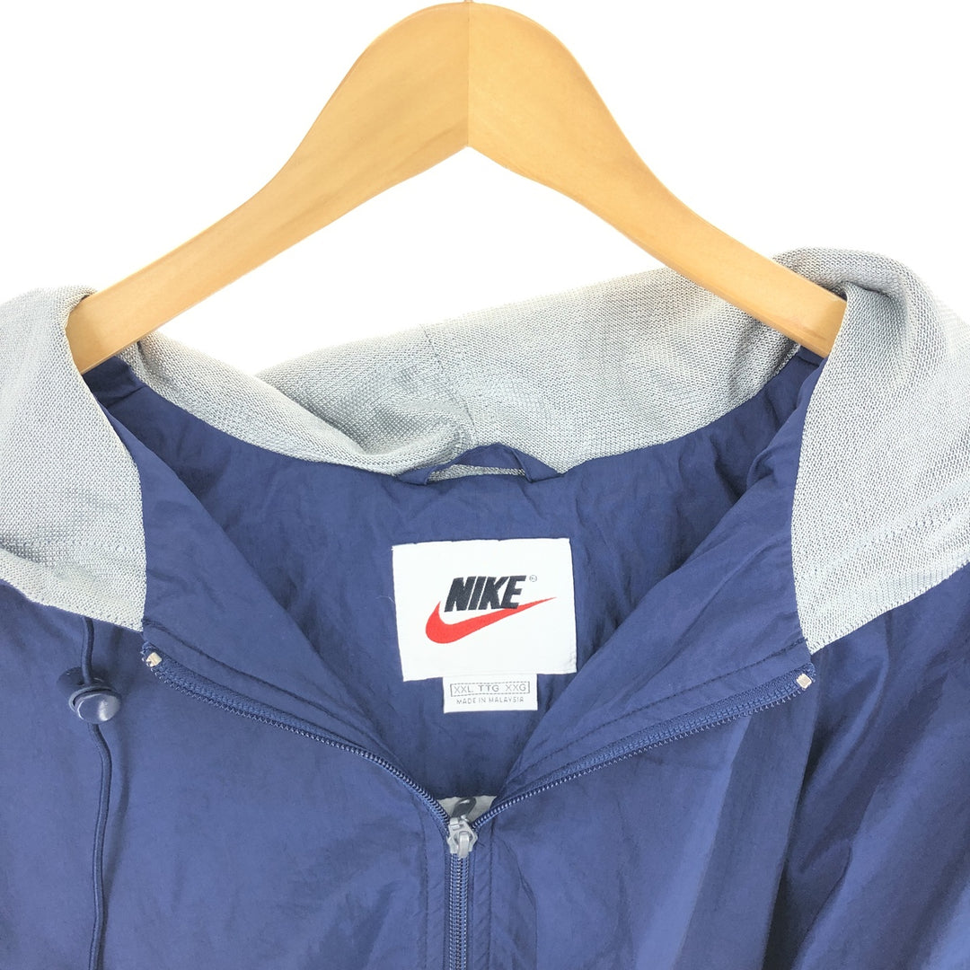 90'S Nike Back Logo Half Zip Nylon Hoodie Men's XXL Vintage /eaa427160