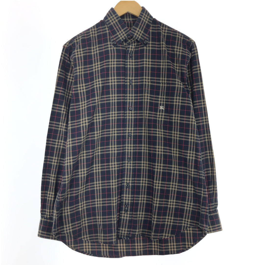 Burberry's long sleeve button down check shirt for men, size M /eaa427303