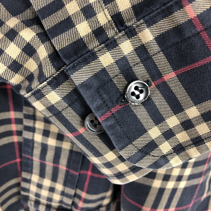 Burberry's long sleeve button down check shirt for men, size M /eaa427303