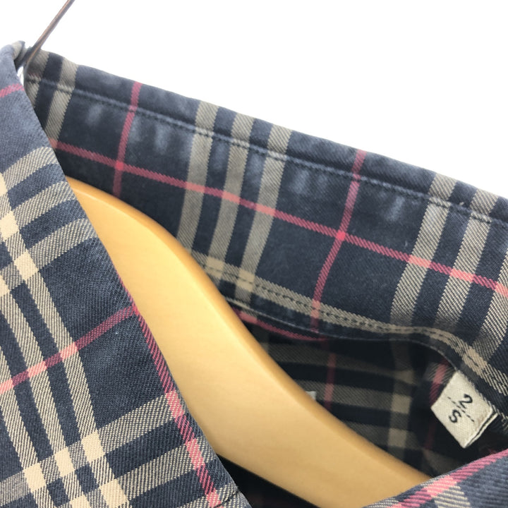 Burberry's long sleeve button down check shirt for men, size M /eaa427303