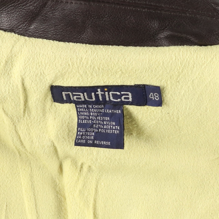 90'S Nautica A-2 Type Leather Flight Jacket Men's XL Vintage /eaa427558