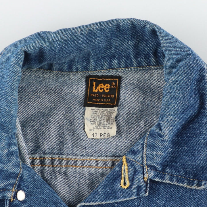 80'S Lee PATD-153438 denim vest made in USA men's L vintage /eaa427728