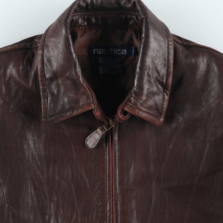 90'S NAUTICA Leather Blouson Type Men's M Vintage / eaa427837