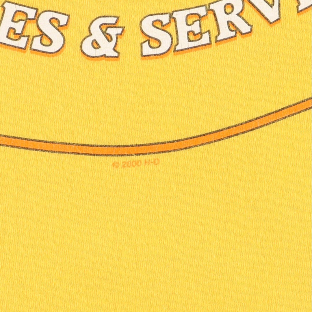 00'S Harley-Davidson Hanes Double-sided Print Long Sleeve T-Shirt, Men's M unknown yellow type Vintage Second Hand