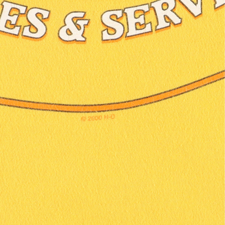 00'S Harley-Davidson Hanes Double-sided Print Long Sleeve T-Shirt, Men's M unknown yellow type Vintage Second Hand