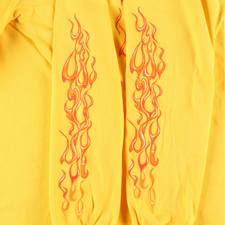 00'S Harley-Davidson Hanes Double-sided Print Long Sleeve T-Shirt, Men's M unknown yellow type Vintage Second Hand