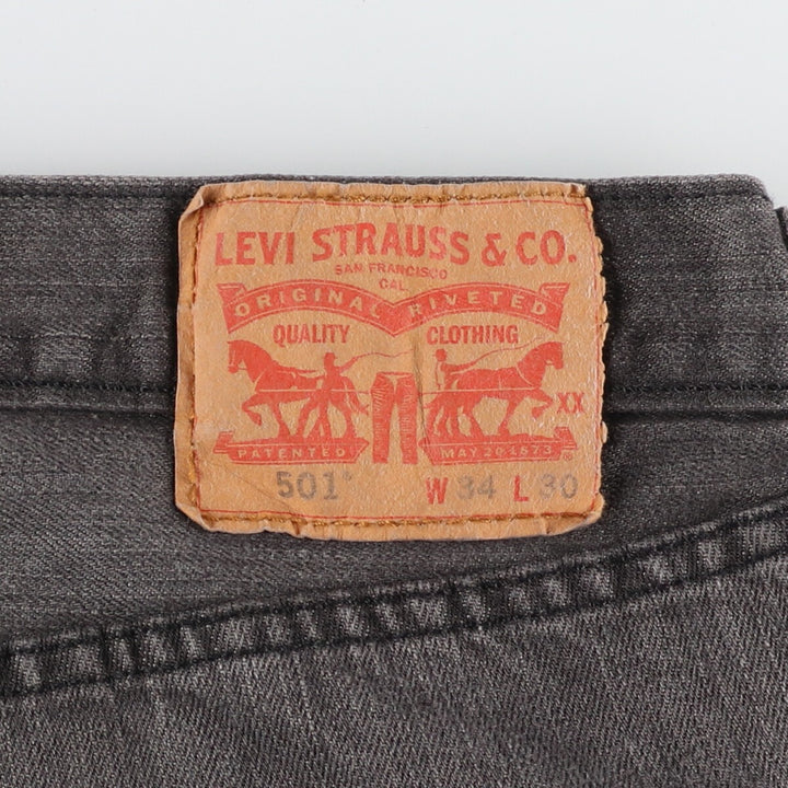 Levi's 501 Yarn-dyed Black Denim Straight Denim Pants Men's W35 / eaa428038