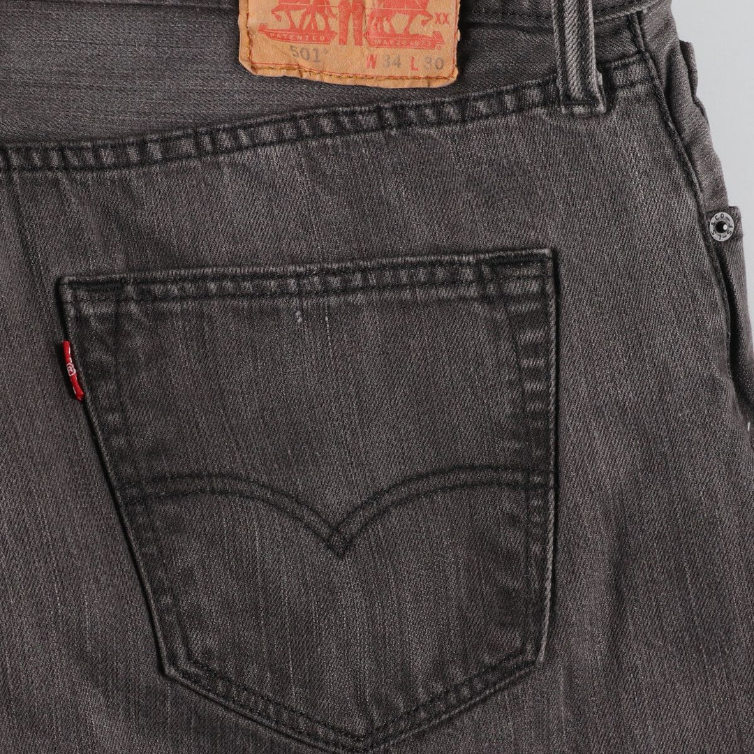 Levi's 501 Yarn-dyed Black Denim Straight Denim Pants Men's W35 / eaa428038