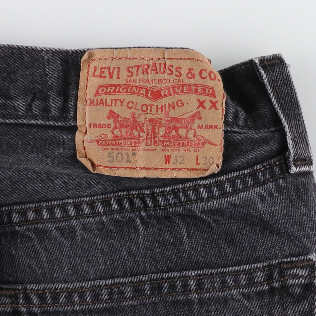 00'S Levi's 501 Black Denim Straight Denim Pants Men's W32 / eaa428039