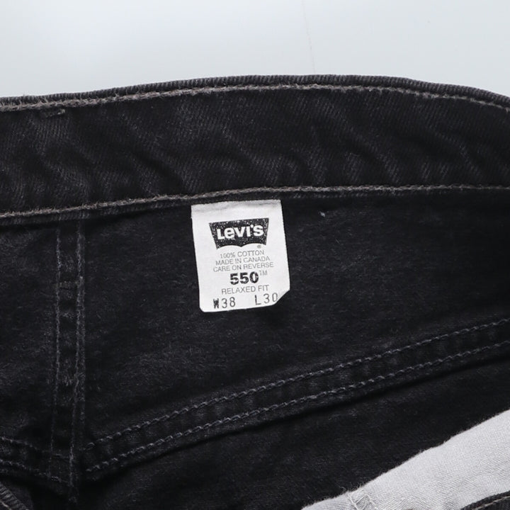 90'S Levi's 550 Relaxed Fit Black Denim Tapered Denim Pants Made in Canada Men's W37 Vintage /eaa428066