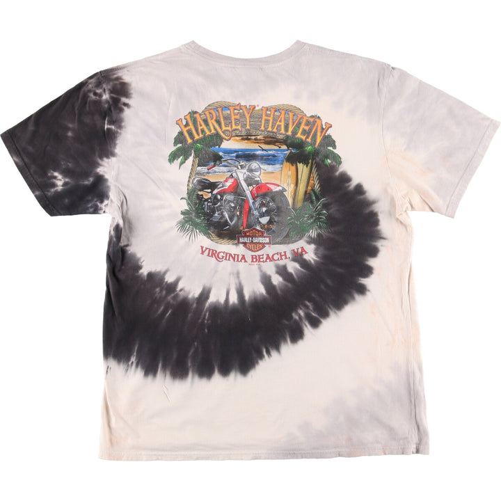 Harley-Davidson Tie-dye Pattern Back Print Motorcycle Bike T-shirt Men's XL /eaa428118