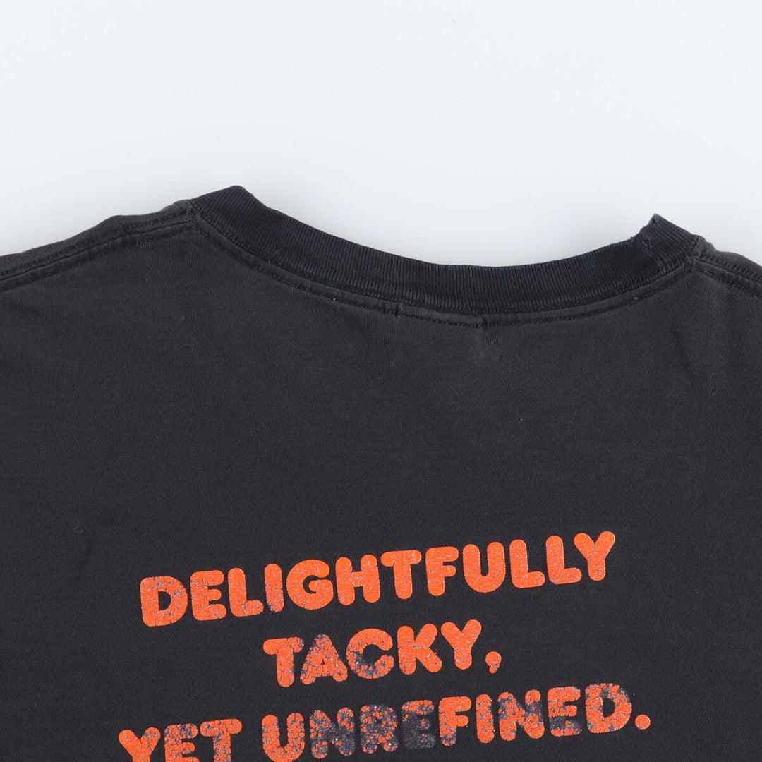00'S Jerseys HOOTERS Double-sided Print Advertising T-Shirt Men's XXL cotton black type Vintage Second Hand