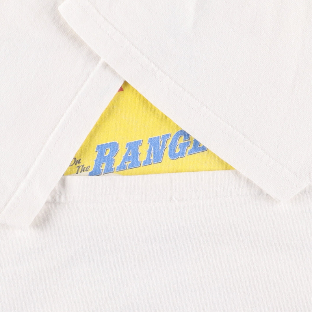 DISNEY STORE HOME ON THE RANGE BUST A MOO Character Print T-Shirt Men's L white type Vintage Second Hand