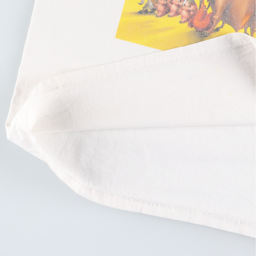 DISNEY STORE HOME ON THE RANGE BUST A MOO Character Print T-Shirt Men's L white type Vintage Second Hand