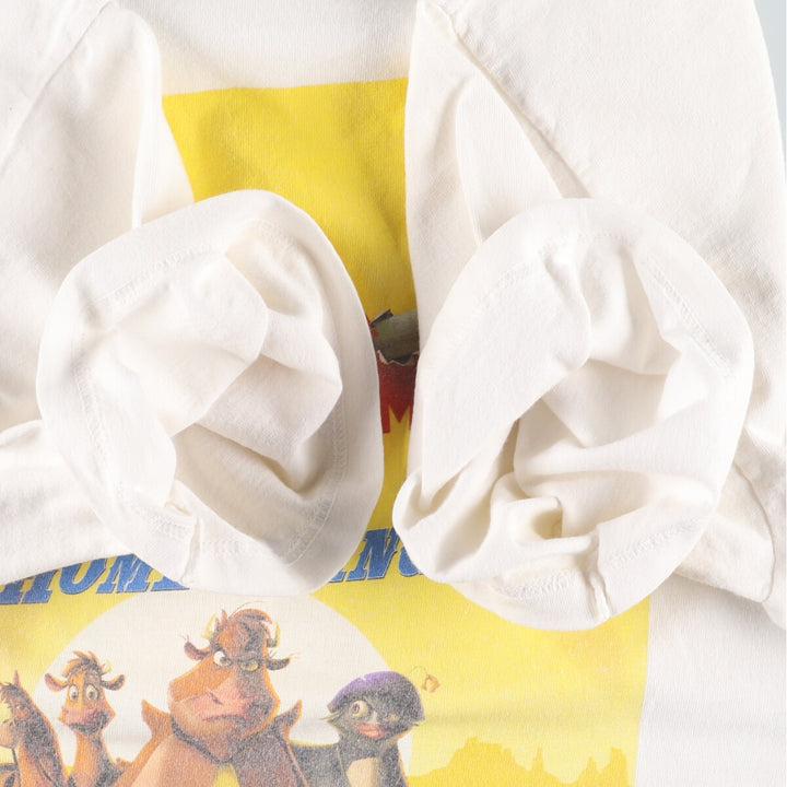 DISNEY STORE HOME ON THE RANGE BUST A MOO Character Print T-Shirt Men's L white type Vintage Second Hand