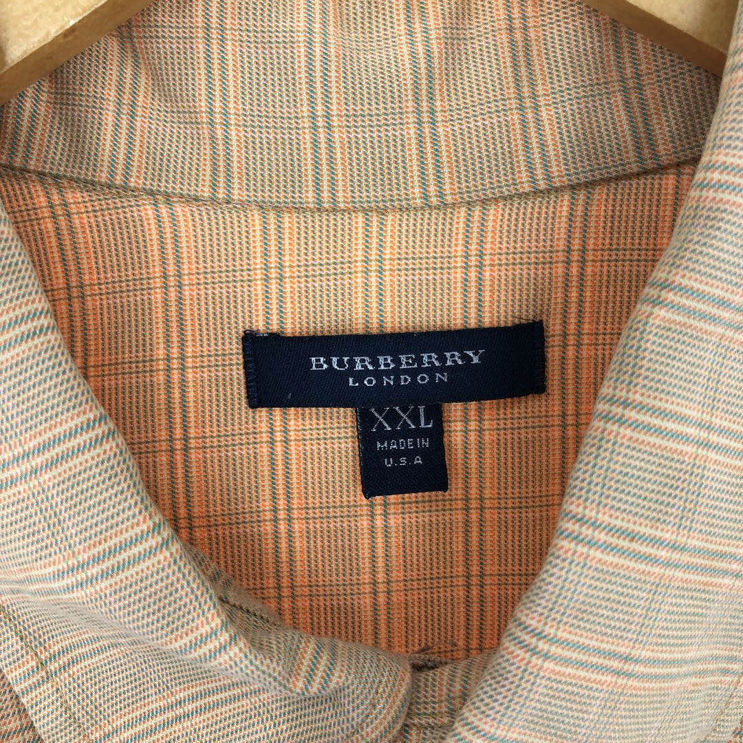 90'S Burberry's LONDON long sleeve button down check shirt made in USA men's XXL vintage /eaa428606