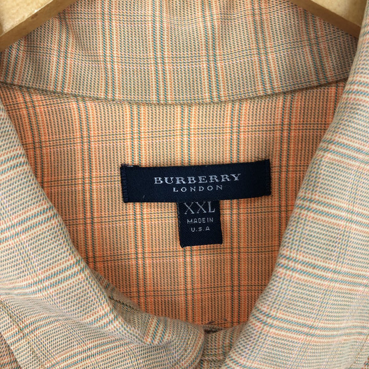 90'S Burberry's LONDON long sleeve button down check shirt made in USA men's XXL vintage /eaa428606