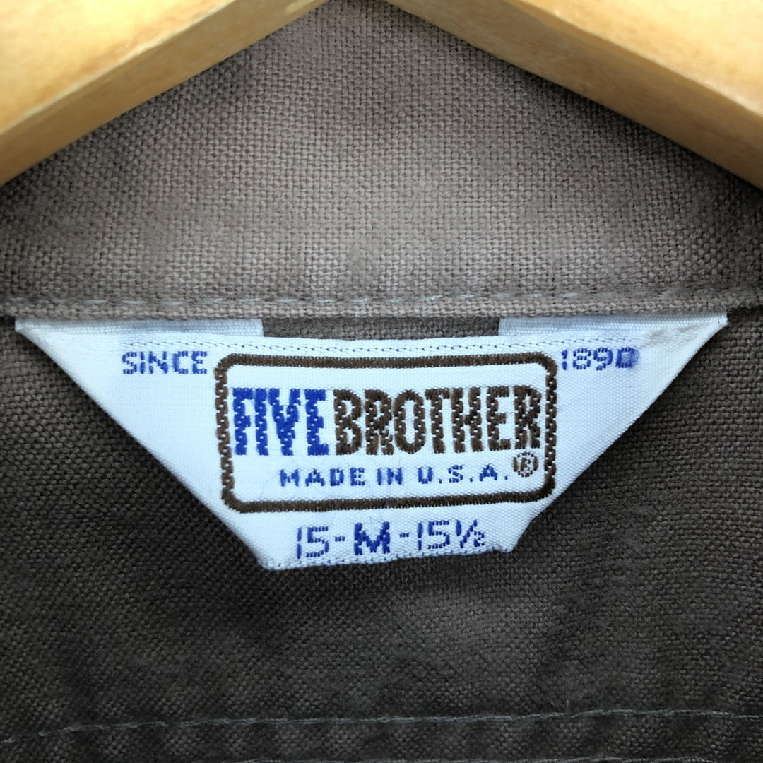 70s~80'S Five Brother Long Sleeve Work Shirt Made in USA Men's M Vintage /eaa428647