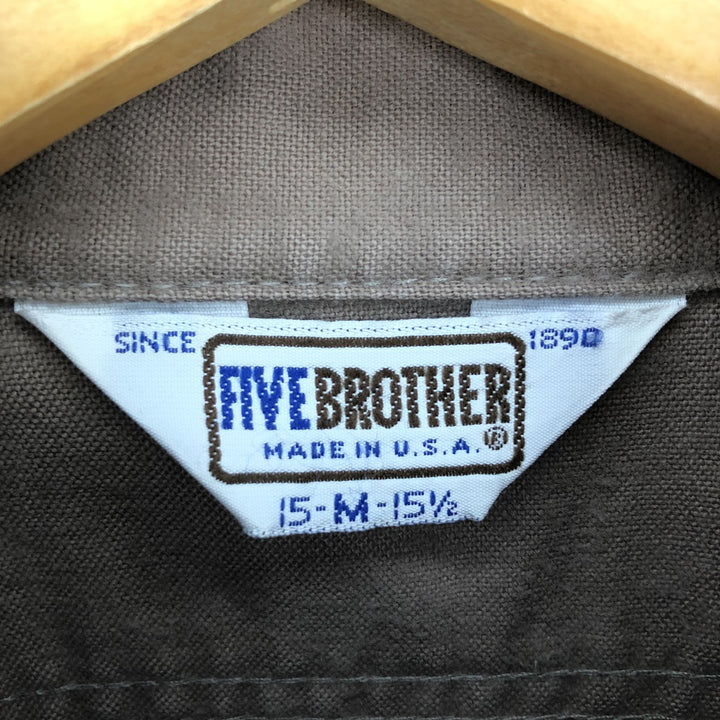 70s~80'S Five Brother Long Sleeve Work Shirt Made in USA Men's M Vintage /eaa428647