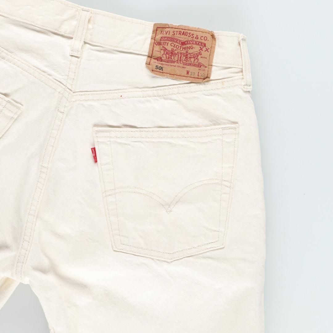 90'S Levi's 501 Euro Model White Denim Straight Denim Pants Made in England Men's W31 Vintage / eaa428720