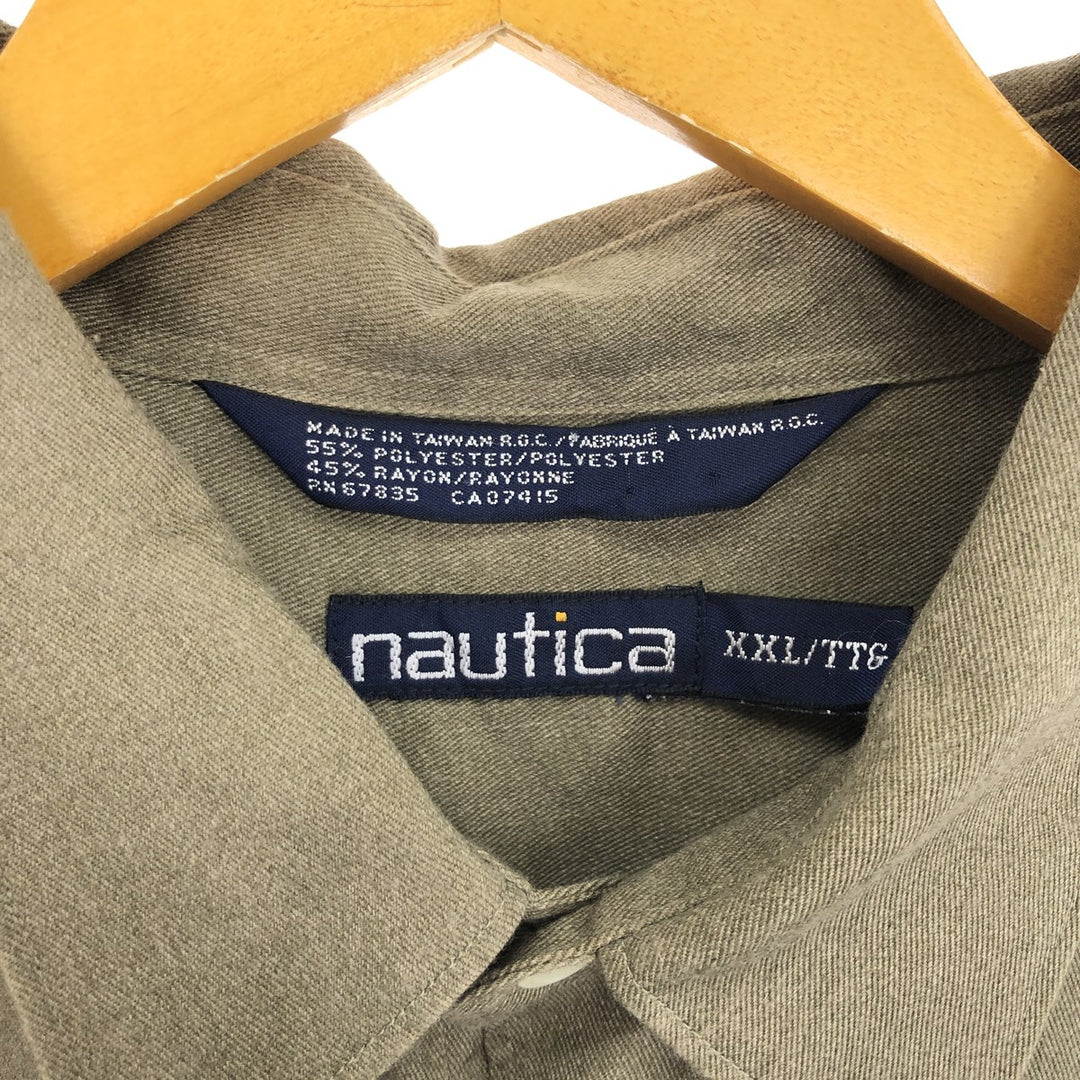 90'S NAUTICA Long Sleeve Cotton Shirt Men's XXL Vintage /eaa428865