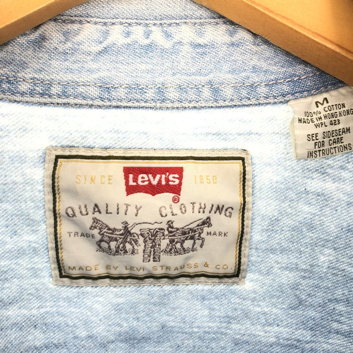 90'S Levi's long sleeve denim shirt, men's M, vintage /eaa428948